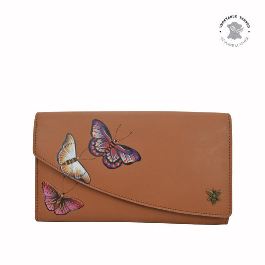 Hand-Painted Leather Accordion Flap Wallet - 1174 - Ringold Valley Trading Company