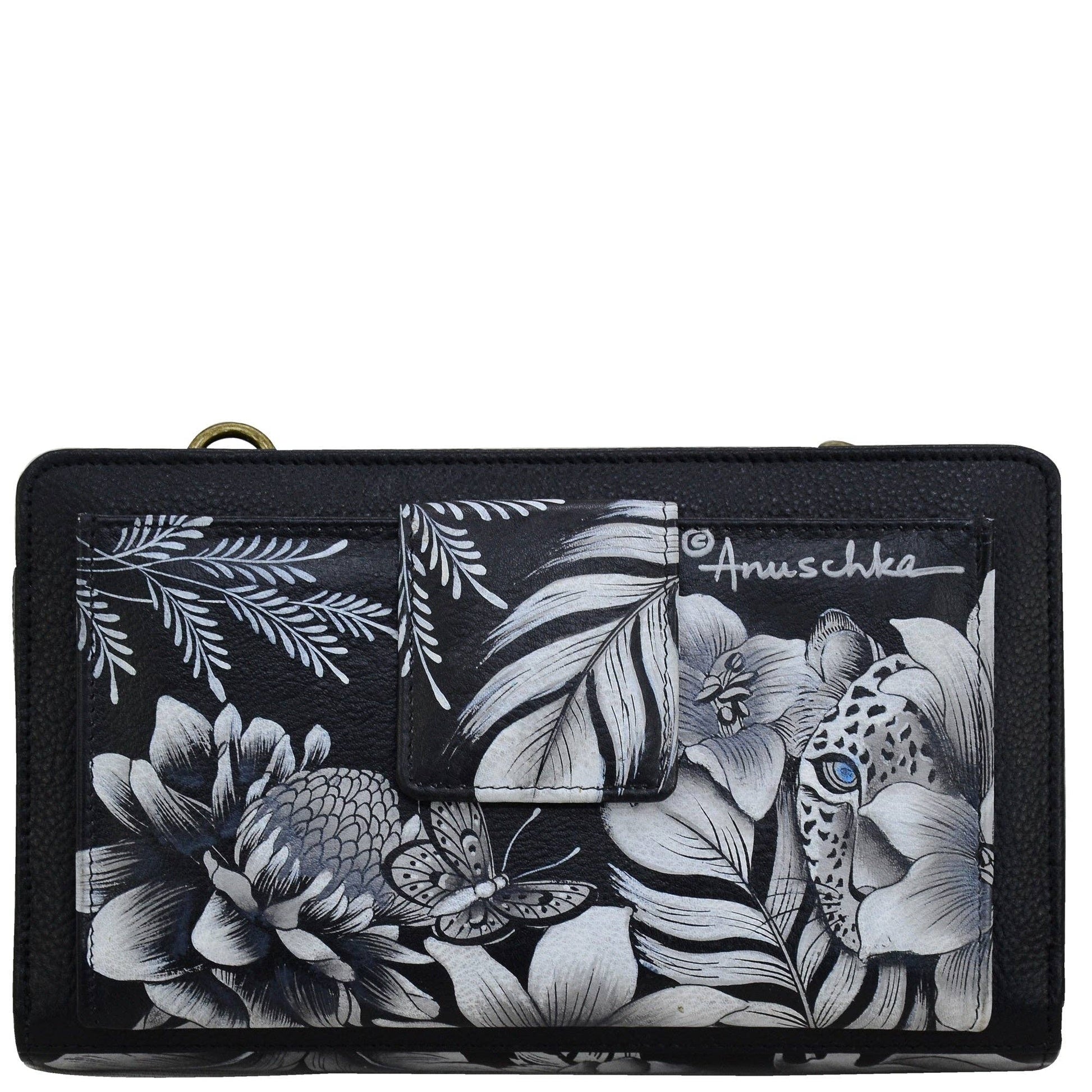 Hand-Painted Leather Organizer Wallet Crossbody - 1149 - Ringold Valley Trading Company