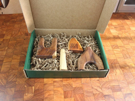 Artisan Wood Vase Set: Teak, Mahogany, Walnut, Pine - Ringold Valley Trading Company