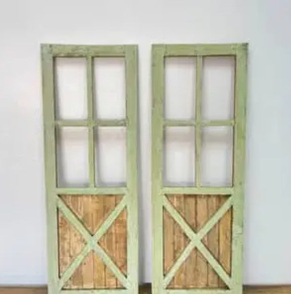 Light Green Barn Doors 2pc Set - 6.11