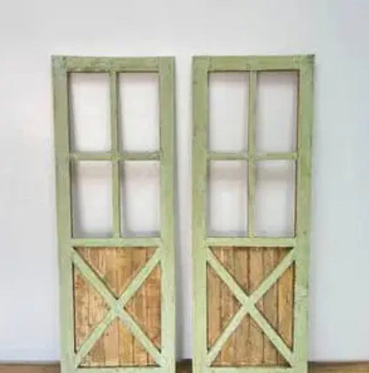 Light Green Barn Doors 2pc Set - 6.11