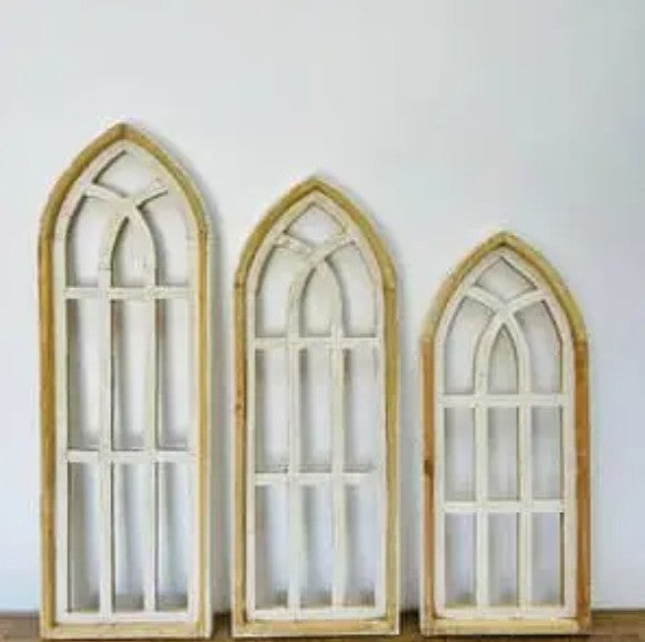 White Livorno Wood Window  3pc Set - 5.5