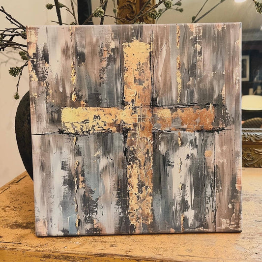Cross canvas art print, Christian home decor, Wall tabletop: 14x14 - Ringold Valley Trading Company