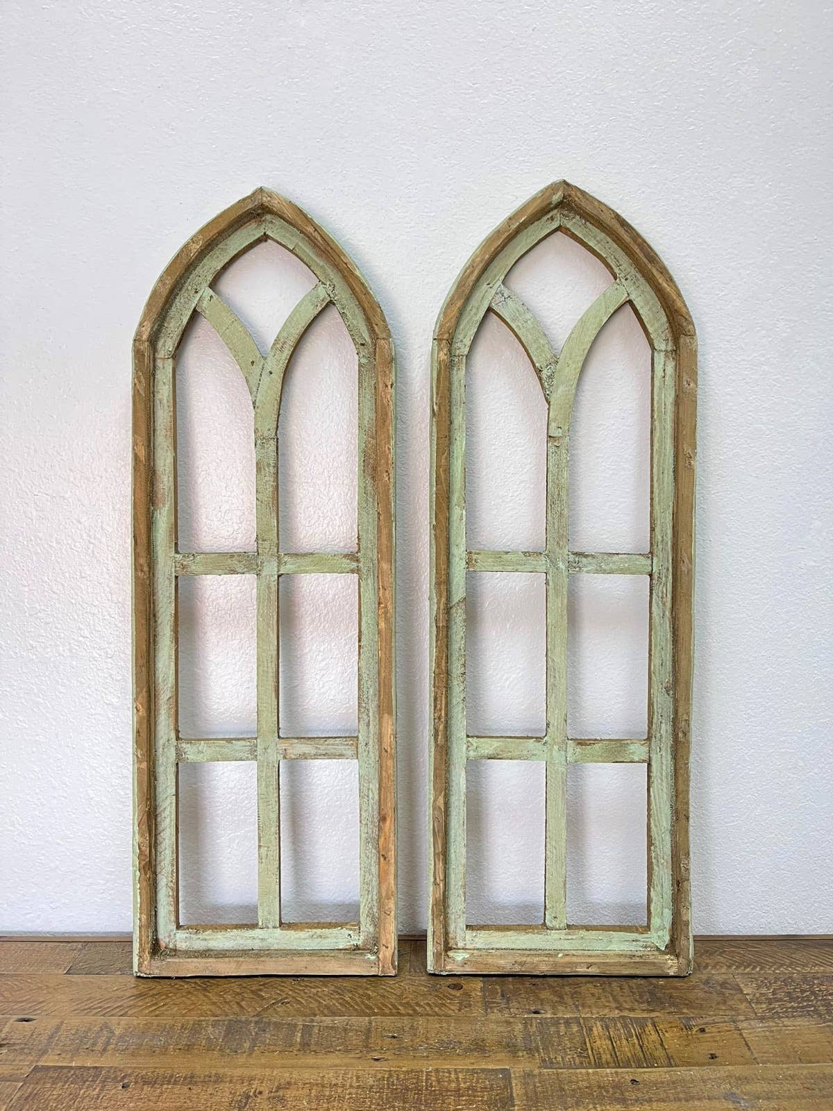 Artisan Light Green Cathedral Wood Arches Set - 36" - Ringold Valley Trading Company