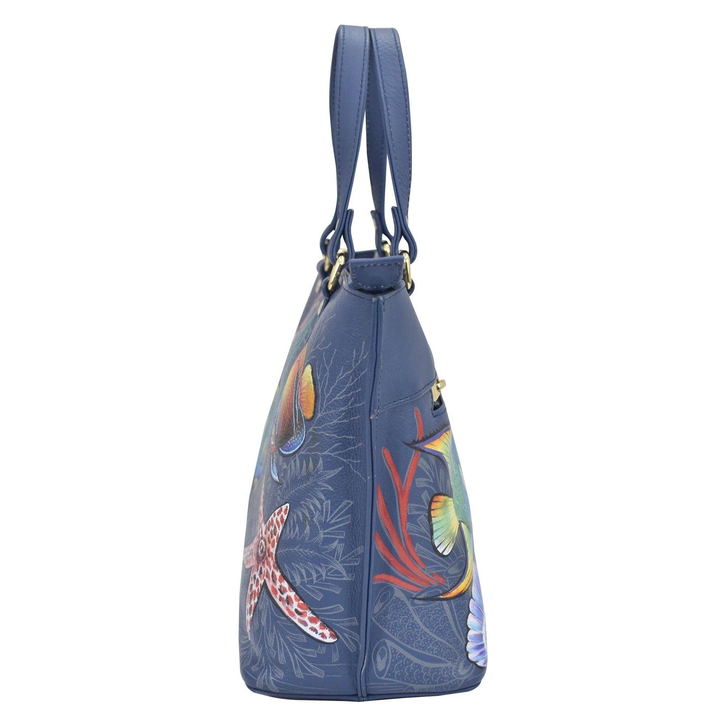 Hand-Painted Leather Medium Tote - 693 - Ringold Valley Trading Company