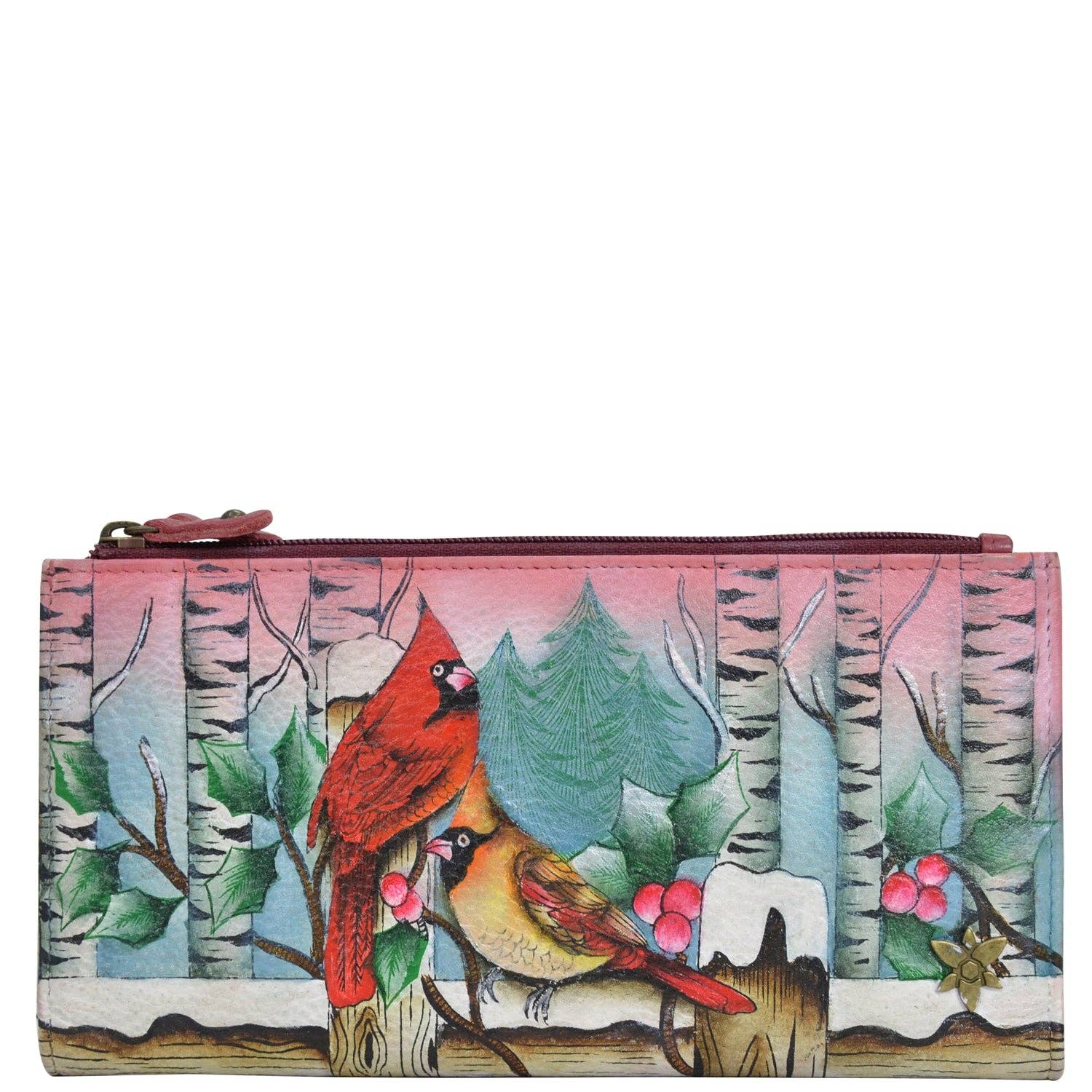 Hand-Painted Leather Two Fold RFID Wallet - 1171 - Ringold Valley Trading Company
