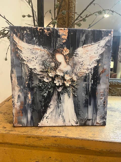 Angel Canvas art print, Painting for wall, home decor gift: 14x14 - Ringold Valley Trading Company