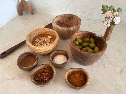 QuadWood: 4-Piece Snack & Sauce Bowl Set - Ringold Valley Trading Company