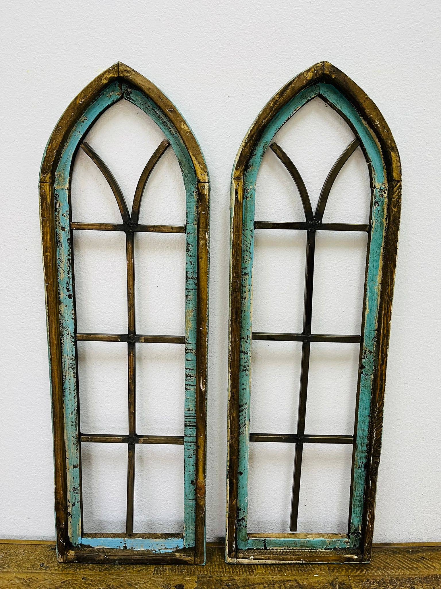 Cathedral Wood and Iron Arches - Set of two - Ringold Valley Trading Company