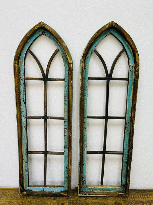 Cathedral Wood and Iron Arches - Set of two - Ringold Valley Trading Company