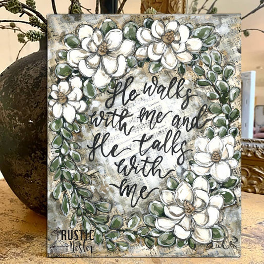 Inspirational church hymn canvas art print, Christian home : 16x20 - Ringold Valley Trading Company