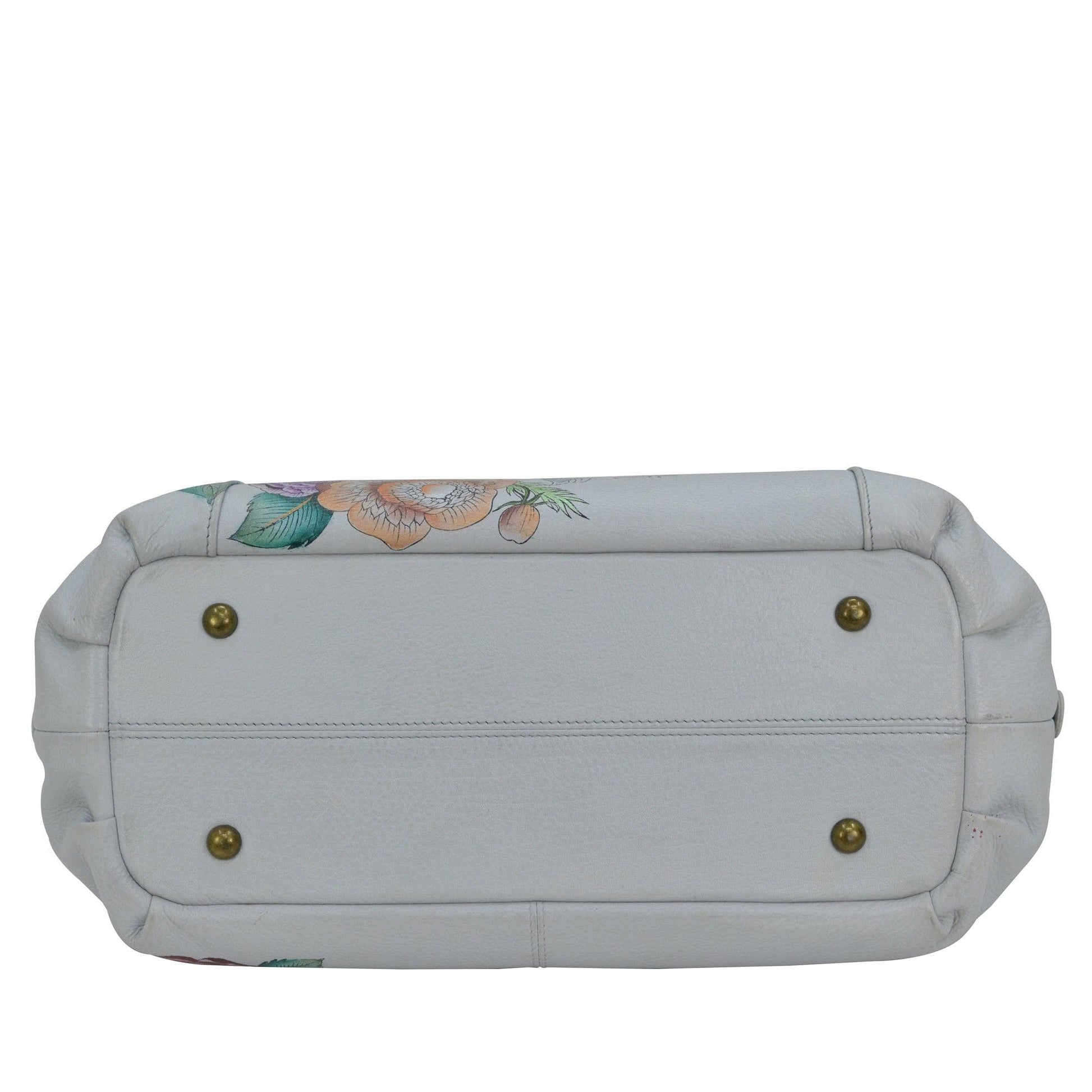 Hand-Painted Leather Triple Compartment Large Satchel - 652 - Ringold Valley Trading Company