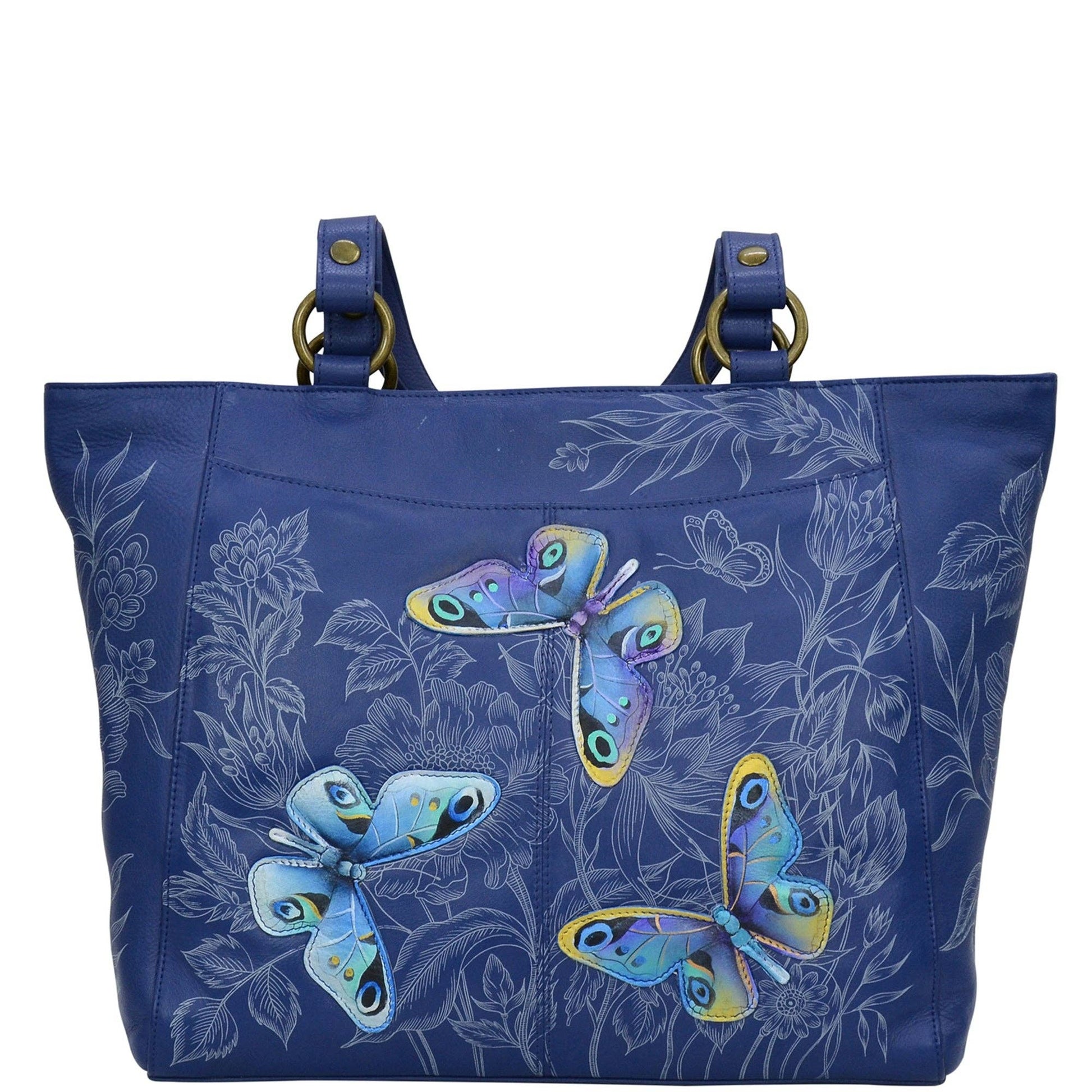 Hand-Painted Leather Classic Work Tote - 664 - Ringold Valley Trading Company
