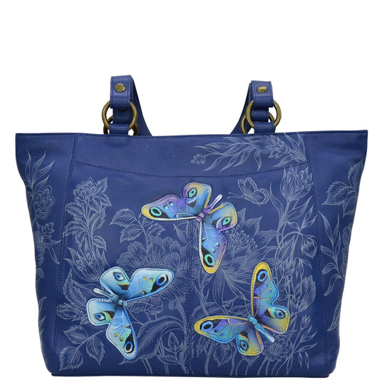 Hand-Painted Leather Classic Work Tote - 664 - Ringold Valley Trading Company