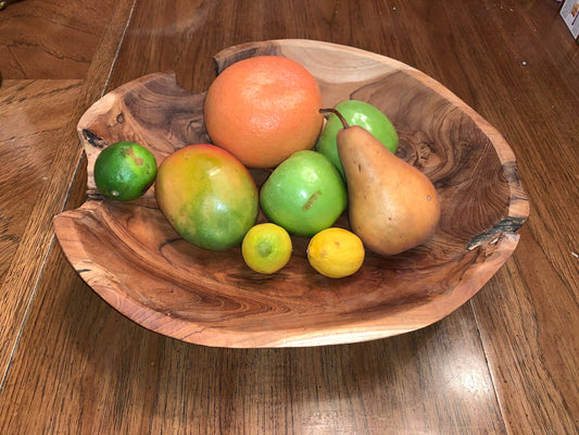 TeakCraft Live Edge Bowl: Nature's Artistry - Ringold Valley Trading Company