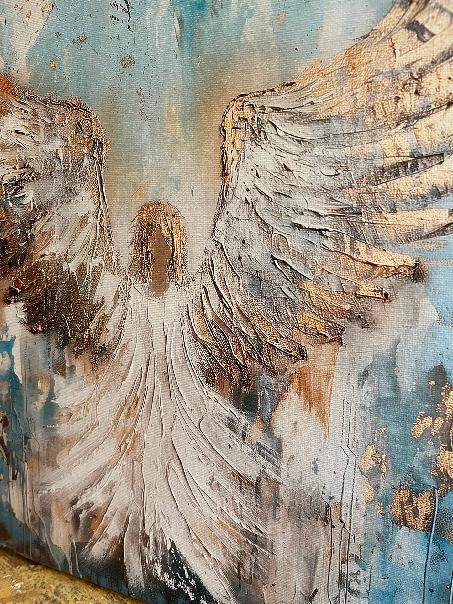 Angel canvas art print, Christian home decor, Spiritual art: 14x14 - Ringold Valley Trading Company