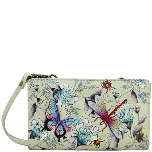 Hand-Painted Leather Organizer Wallet Crossbody - 1149 - Ringold Valley Trading Company