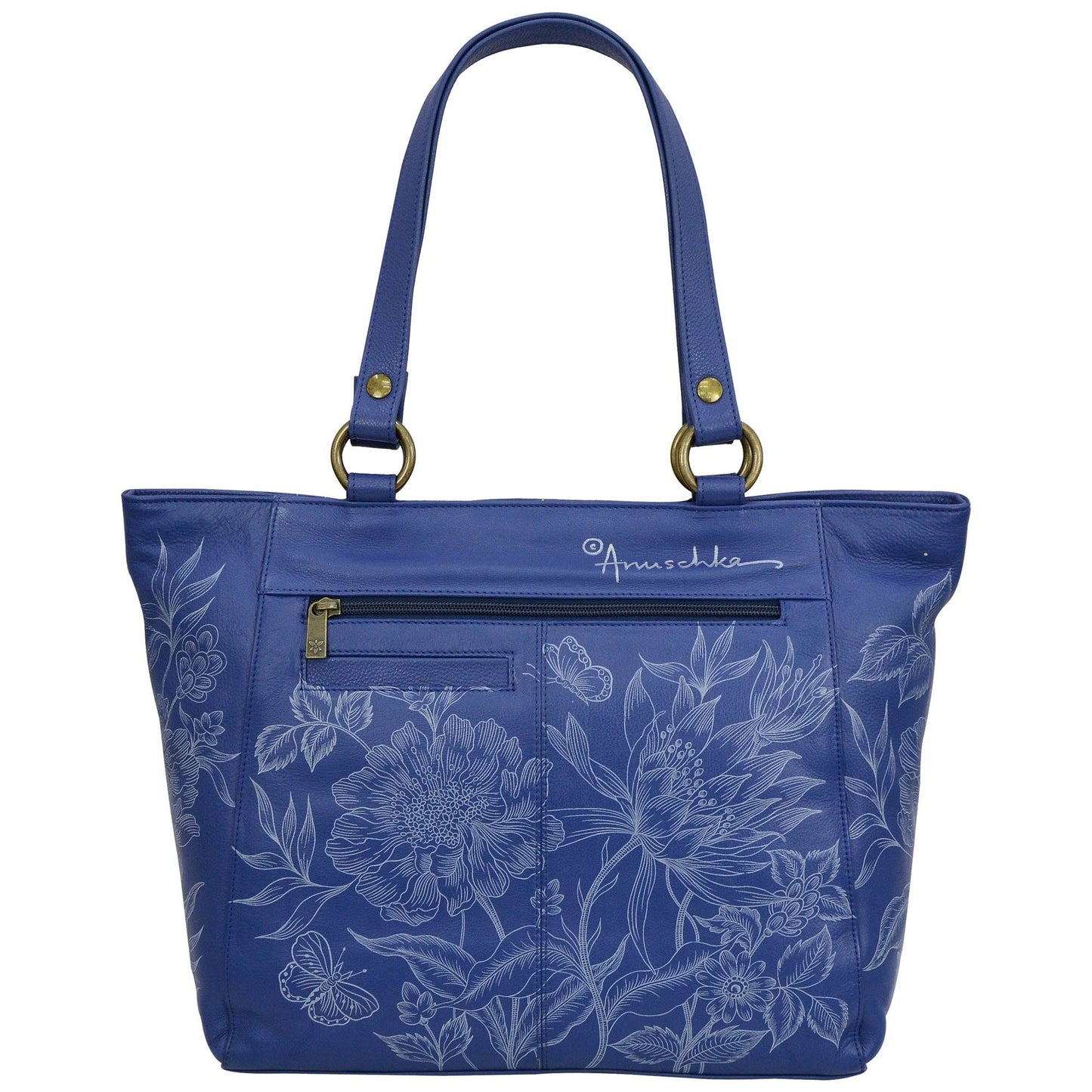 Hand-Painted Leather Classic Work Tote - 664 - Ringold Valley Trading Company