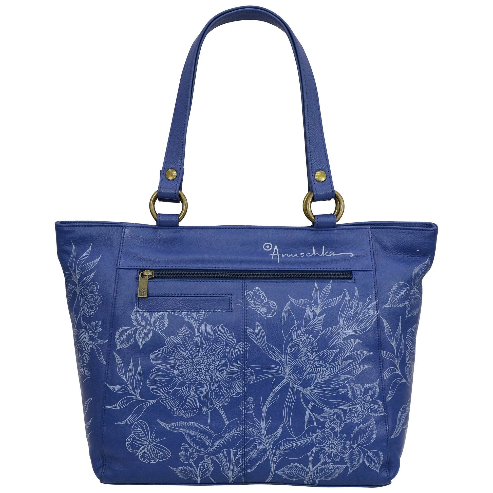 Hand-Painted Leather Classic Work Tote - 664 - Ringold Valley Trading Company
