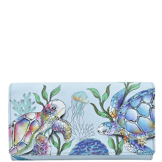 Hand-Painted Leather Three Fold Wallet - 1150 - Ringold Valley Trading Company