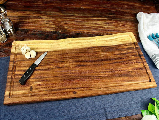 Extra Large Live Edge Square End Board with Juice Groove - Ringold Valley Trading Company