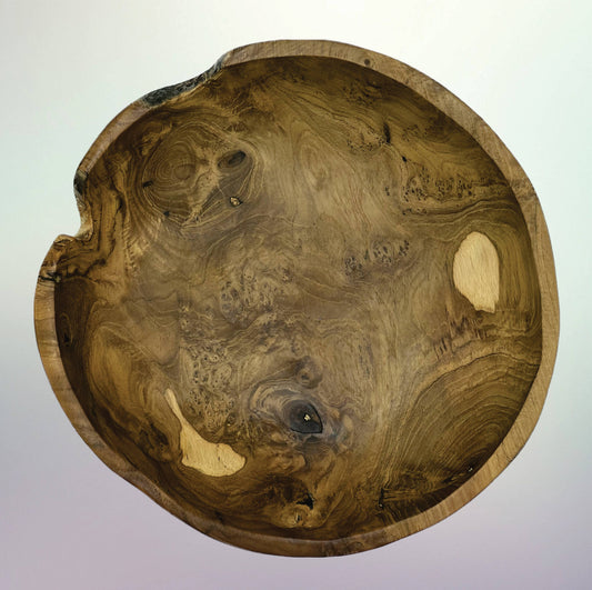 Teak Edge Bowl - Hand Carved - Ringold Valley Trading Company